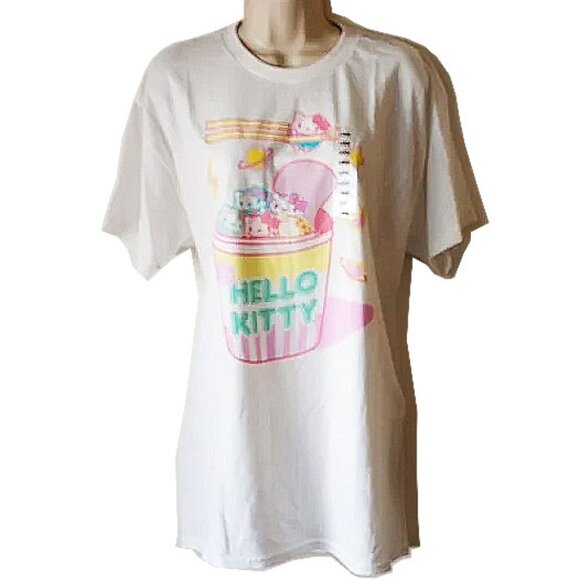 Sanrio Tops - NWOT Hello Kitty Cotton T-shirt L Noodle Cup Chopsticks Sanrio Ripple Junction